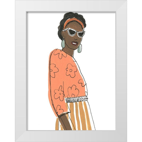 Fashion Vignette III White Modern Wood Framed Art Print by Vess, June Erica