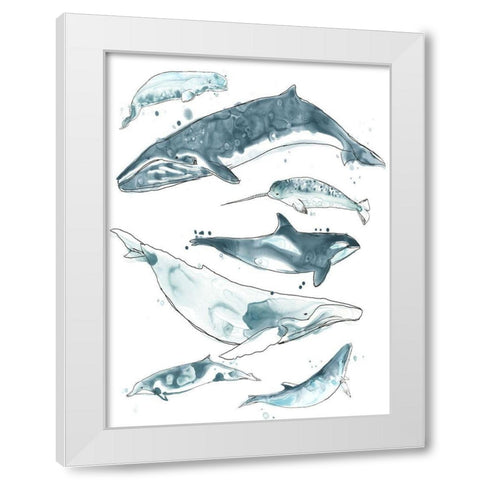 Cetacea I White Modern Wood Framed Art Print by Vess, June Erica