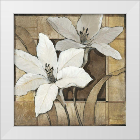 Non-Embellished Lilies II White Modern Wood Framed Art Print by OToole, Tim