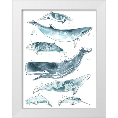 Cetacea II White Modern Wood Framed Art Print by Vess, June Erica