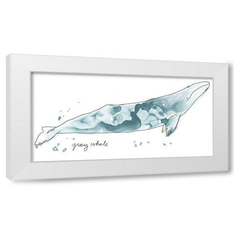 Cetacea Gray Whale White Modern Wood Framed Art Print by Vess, June Erica
