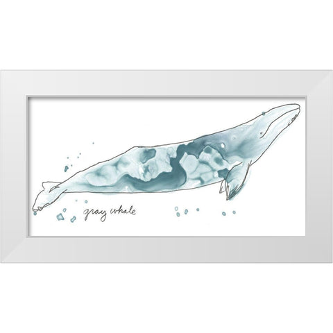 Cetacea Gray Whale White Modern Wood Framed Art Print by Vess, June Erica