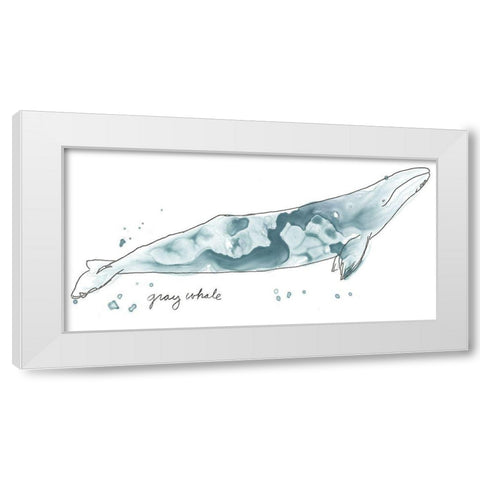 Cetacea Gray Whale White Modern Wood Framed Art Print by Vess, June Erica
