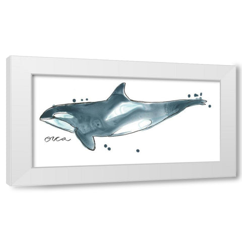 Cetacea Orca Whale White Modern Wood Framed Art Print by Vess, June Erica