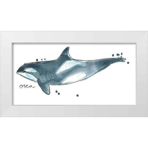 Cetacea Orca Whale White Modern Wood Framed Art Print by Vess, June Erica