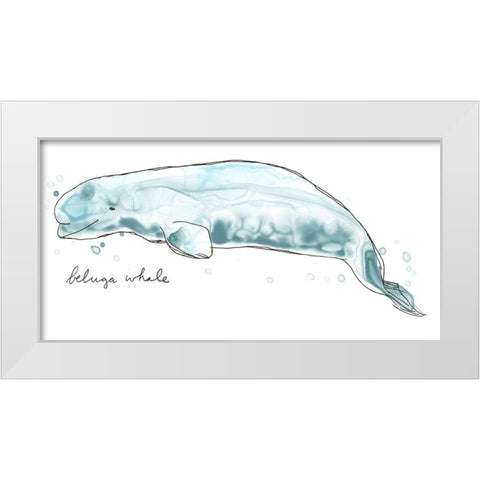 Cetacea Beluga Whale White Modern Wood Framed Art Print by Vess, June Erica