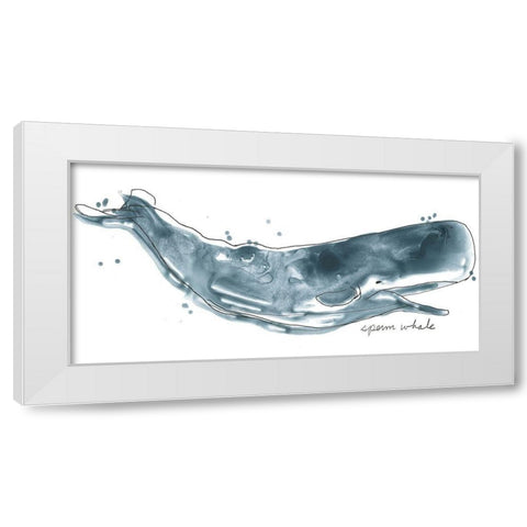 Cetacea Sperm Whale White Modern Wood Framed Art Print by Vess, June Erica