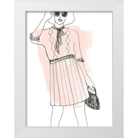 Fashion Sketches I White Modern Wood Framed Art Print by Vess, June Erica