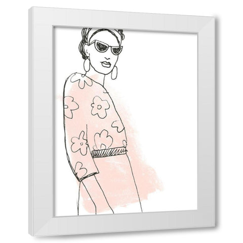 Fashion Sketches III White Modern Wood Framed Art Print by Vess, June Erica