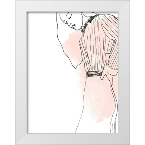 Fashion Sketches IV White Modern Wood Framed Art Print by Vess, June Erica