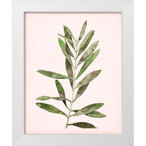 Soft Pink Leaves I White Modern Wood Framed Art Print by Popp, Grace