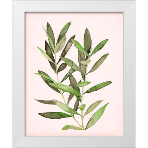 Soft Pink Leaves II White Modern Wood Framed Art Print by Popp, Grace