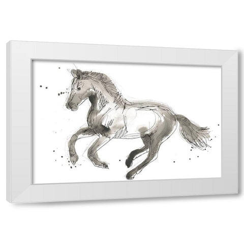 Equine Impressions II White Modern Wood Framed Art Print by Vess, June Erica