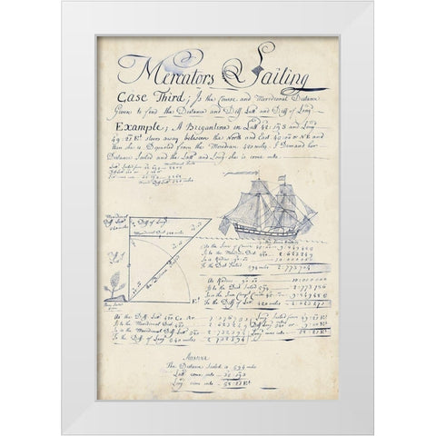 Nautical Journal III White Modern Wood Framed Art Print by Vision Studio