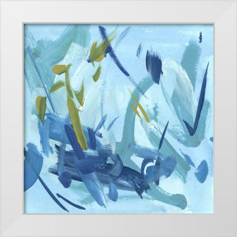 Into the Blue I White Modern Wood Framed Art Print by Wang, Melissa