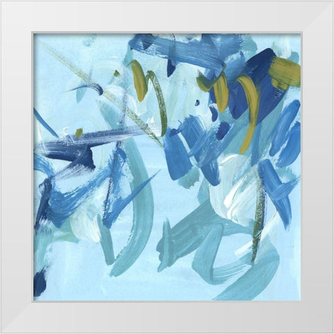 Into the Blue IV White Modern Wood Framed Art Print by Wang, Melissa