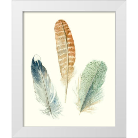 Watercolor Feathers IV White Modern Wood Framed Art Print by Meagher, Megan