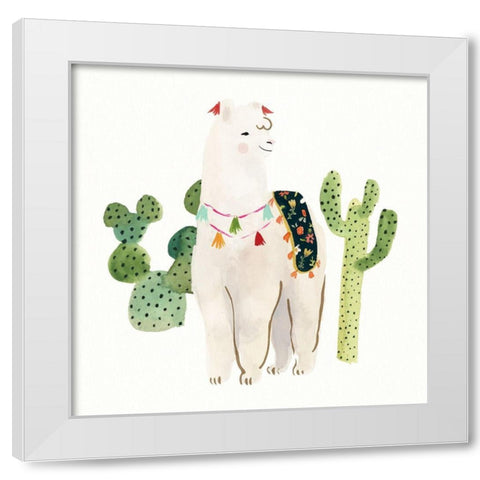 Sweet Alpaca I White Modern Wood Framed Art Print by Borges, Victoria