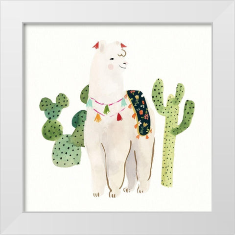 Sweet Alpaca I White Modern Wood Framed Art Print by Borges, Victoria