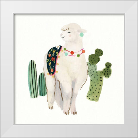 Sweet Alpaca II White Modern Wood Framed Art Print by Borges, Victoria