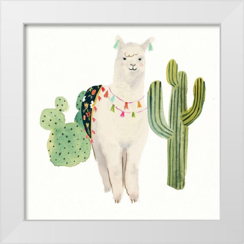Sweet Alpaca IV White Modern Wood Framed Art Print by Borges, Victoria