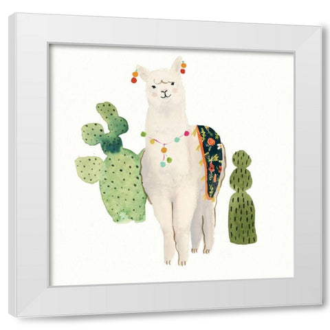 Sweet Alpaca V White Modern Wood Framed Art Print by Borges, Victoria