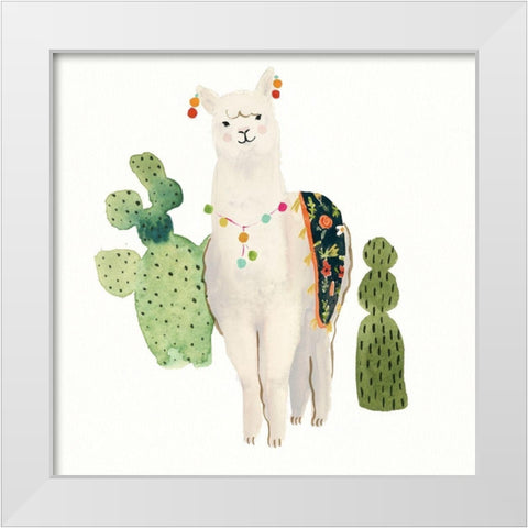 Sweet Alpaca V White Modern Wood Framed Art Print by Borges, Victoria
