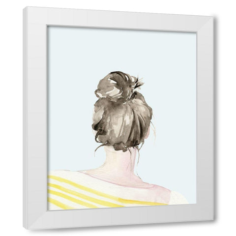 Top Knot Sailor Stripes I White Modern Wood Framed Art Print by Parker, Jennifer Paxton