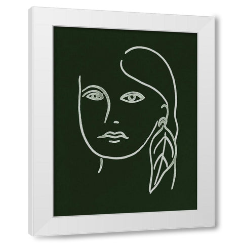 Malachite Portrait I White Modern Wood Framed Art Print by Wang, Melissa