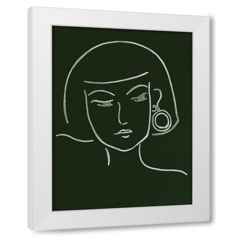 Malachite Portrait II White Modern Wood Framed Art Print by Wang, Melissa