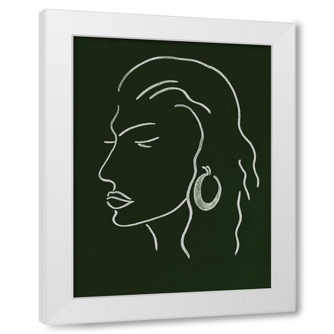 Malachite Portrait III White Modern Wood Framed Art Print by Wang, Melissa