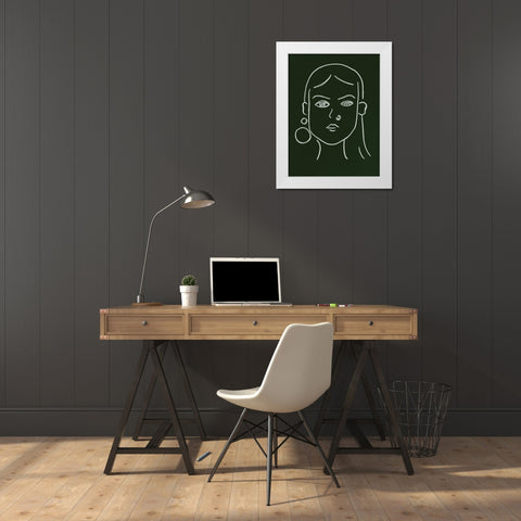 Malachite Portrait IV White Modern Wood Framed Art Print by Wang, Melissa