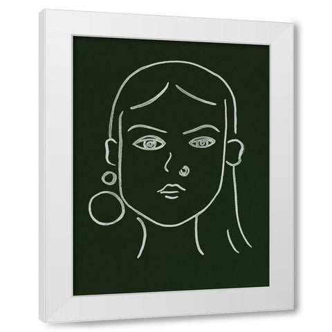 Malachite Portrait IV White Modern Wood Framed Art Print by Wang, Melissa