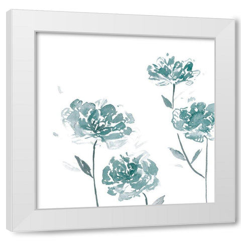 Traces of Flowers I White Modern Wood Framed Art Print by Wang, Melissa