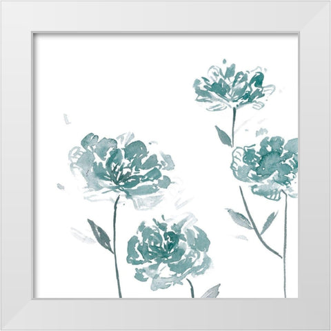 Traces of Flowers I White Modern Wood Framed Art Print by Wang, Melissa