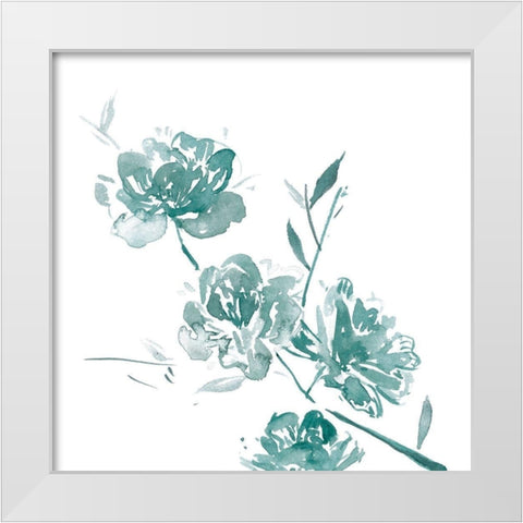 Traces of Flowers II White Modern Wood Framed Art Print by Wang, Melissa