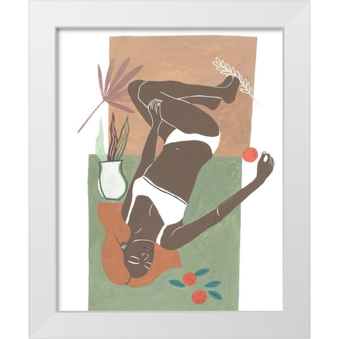 Lying Woman I White Modern Wood Framed Art Print by Wang, Melissa