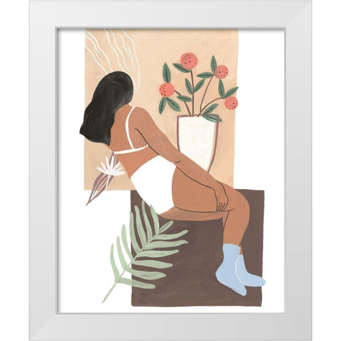 Lying Woman III White Modern Wood Framed Art Print by Wang, Melissa