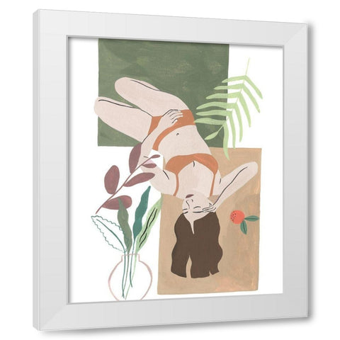 Lying Woman IV White Modern Wood Framed Art Print by Wang, Melissa