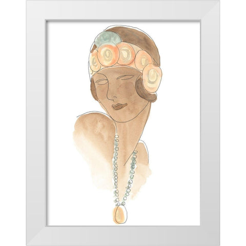 Flapper Fashion Sketches II White Modern Wood Framed Art Print by Vess, June Erica