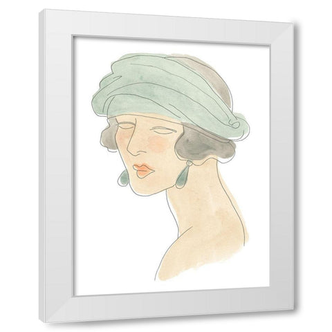 Flapper Fashion Sketches IV White Modern Wood Framed Art Print by Vess, June Erica