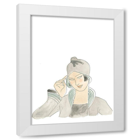 Flapper Fashion Sketches VI White Modern Wood Framed Art Print by Vess, June Erica
