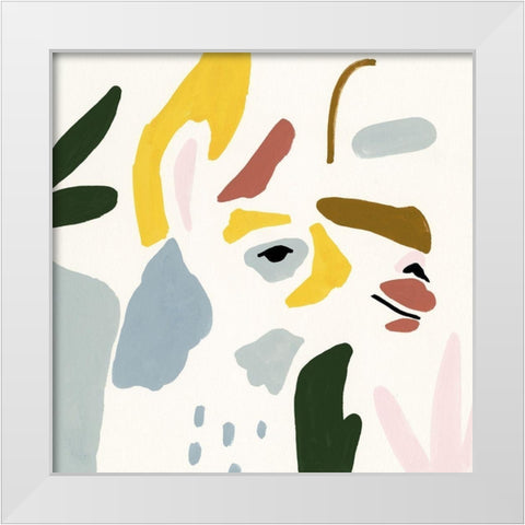 Llama Moderne III White Modern Wood Framed Art Print by Borges, Victoria