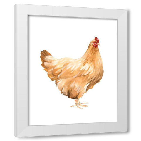 Autumn Chicken I White Modern Wood Framed Art Print by Scarvey, Emma