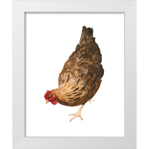 Autumn Chicken II White Modern Wood Framed Art Print by Scarvey, Emma