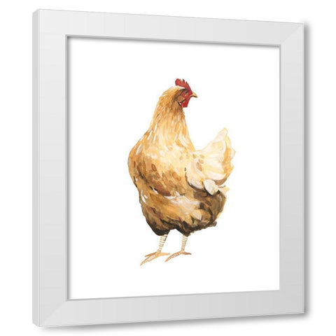 Autumn Chicken III White Modern Wood Framed Art Print by Scarvey, Emma