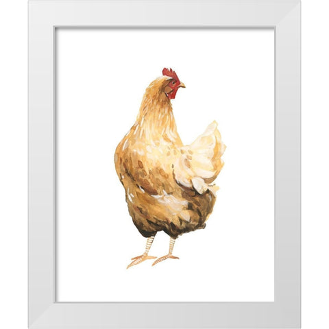 Autumn Chicken III White Modern Wood Framed Art Print by Scarvey, Emma