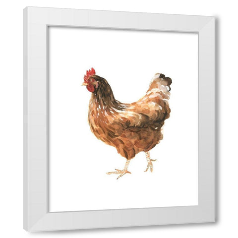 Autumn Chicken IV White Modern Wood Framed Art Print by Scarvey, Emma