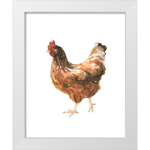 Autumn Chicken IV White Modern Wood Framed Art Print by Scarvey, Emma