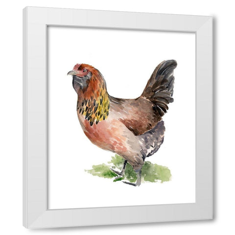Chicken Dance II White Modern Wood Framed Art Print by Parker, Jennifer Paxton